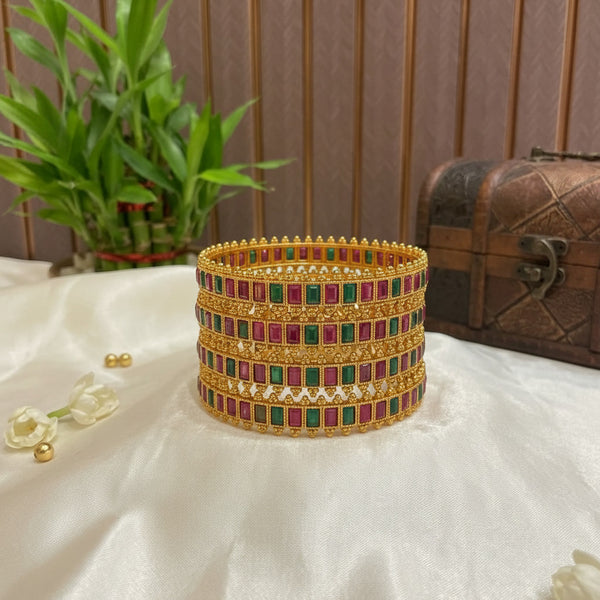 Ruby Green 4 Bangles